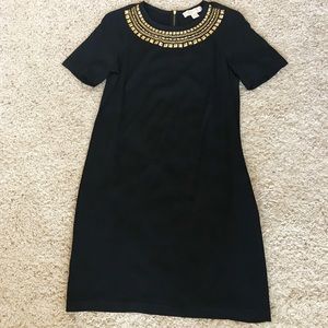 Michael Kors Black Dress & Gold Neck Embellished